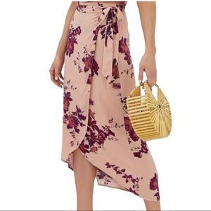 Band of Gypsies Wrap Skirt Pink Floral